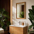 Wall mirror oak wood frame