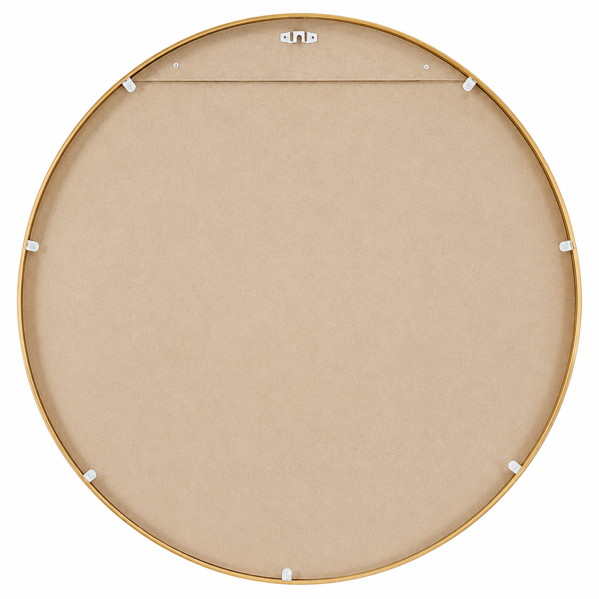 Wall mirror round brushed gold metal frame