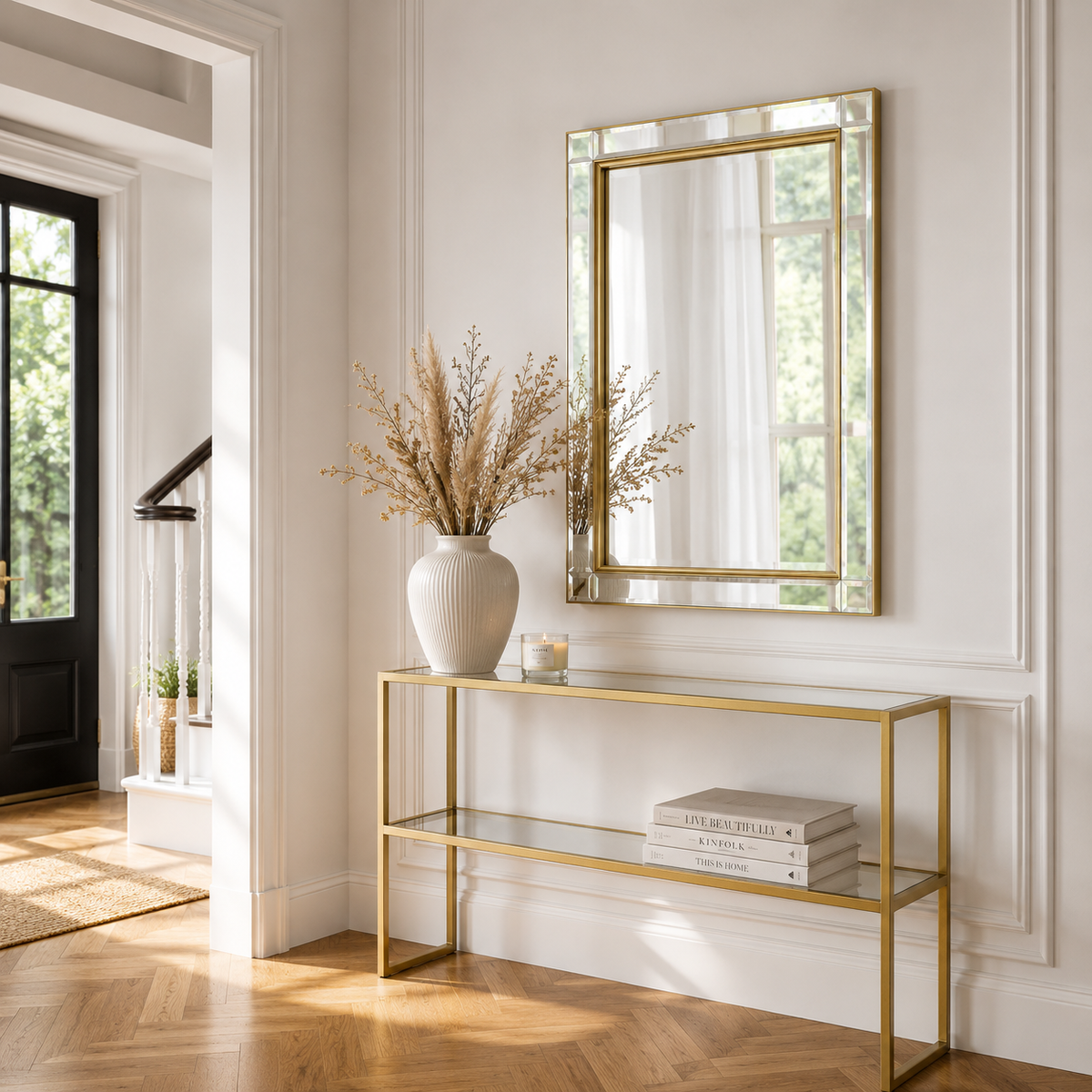 Wall mirror venetian bevelled gold frame