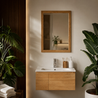Wall mirror oak wood frame