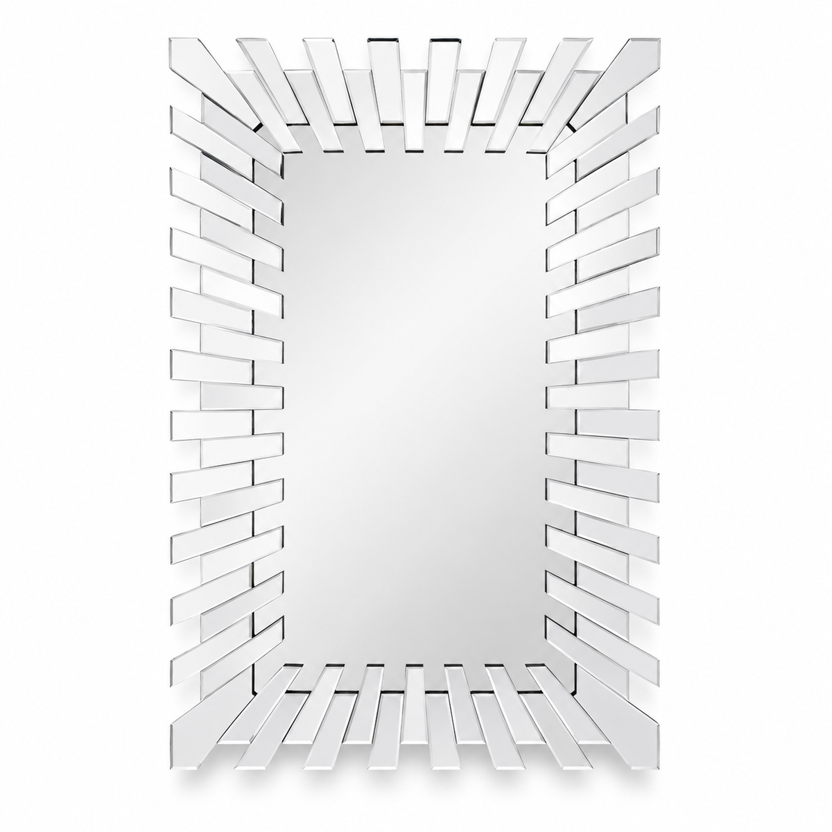 Wall mirror sunburst ornate glass silver