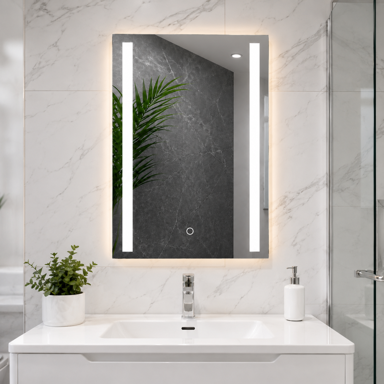 LED bathroom mirror frameless backlit