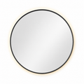 Wall mirror round black metal frame
