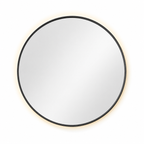 Wall mirror round black metal frame