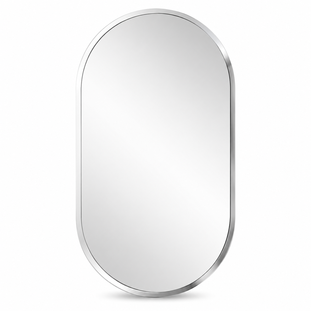 Wall mirror oval frameless bevelled edge