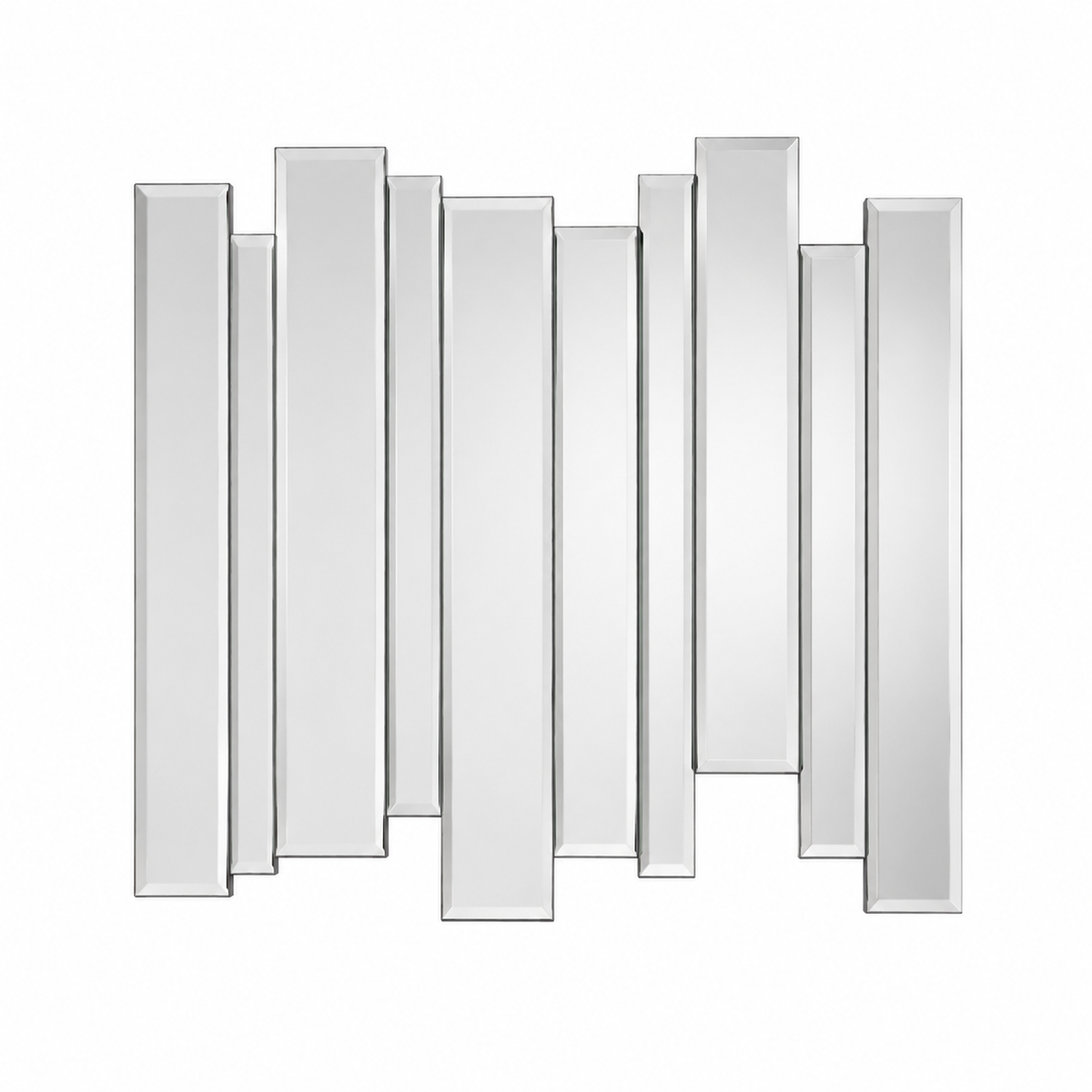 Abstract Sculptural Bevelled Glass Wall Mirror