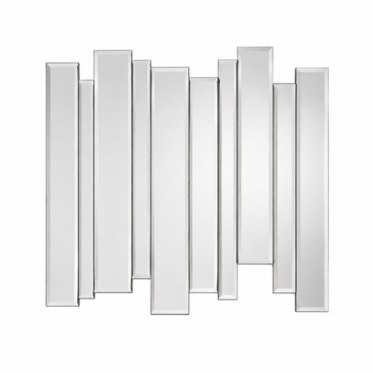 Abstract Sculptural Bevelled Glass Wall Mirror