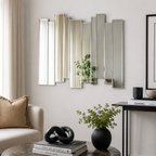 Abstract Sculptural Bevelled Glass Wall Mirror