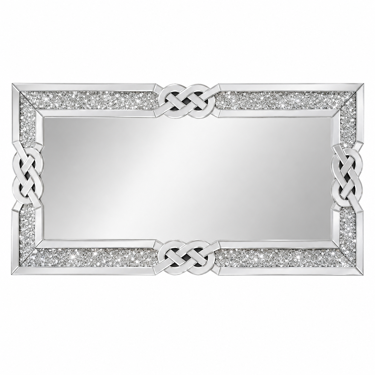 Crushed Diamond Ornate Glass Frame Wall Mirror