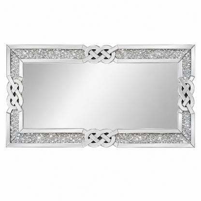 Crushed diamond ornate glass frame wall mirror