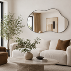 Full length arched black wall mirror