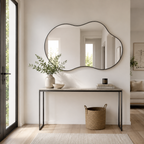 Full length arched black wall mirror