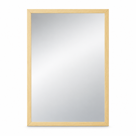 Rectangular Wall Mirror Natural Wood Effect Frame
