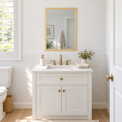 Rectangular Wall Mirror Natural Wood Effect Frame