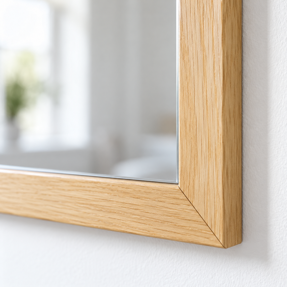 Rectangular Wall Mirror Natural Wood Effect Frame