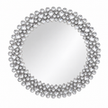 Round Crystal Embellished Ornate Wall Mirror