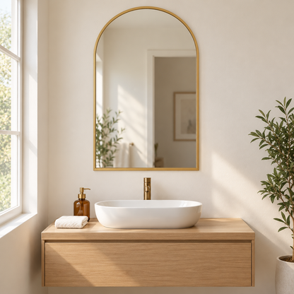 Wall mirror arched aluminium alloy frame
