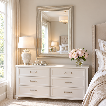 Wall mirror classic silver champagne resin frame