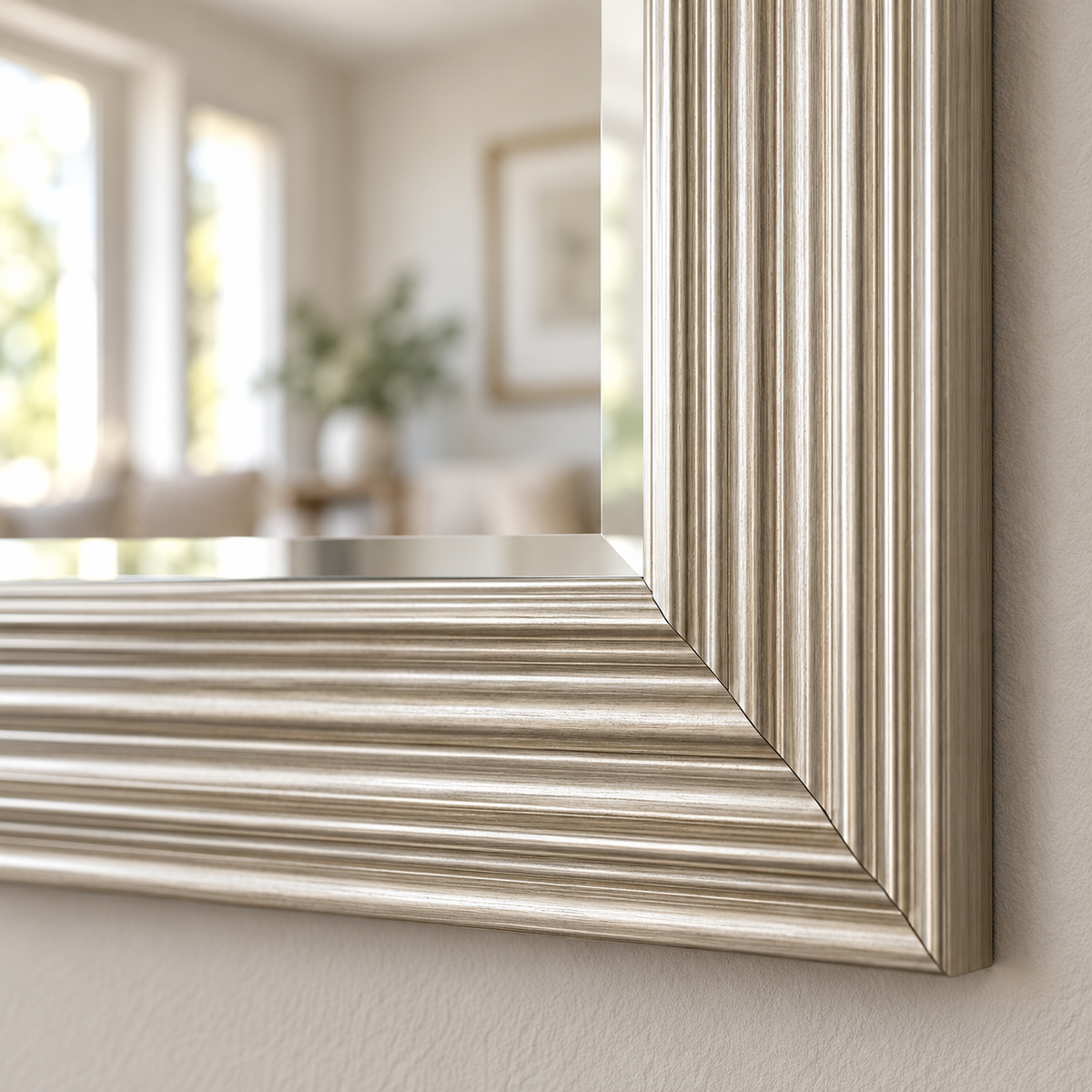 Wall mirror classic silver champagne resin frame