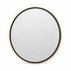 LED bathroom mirror round black frame