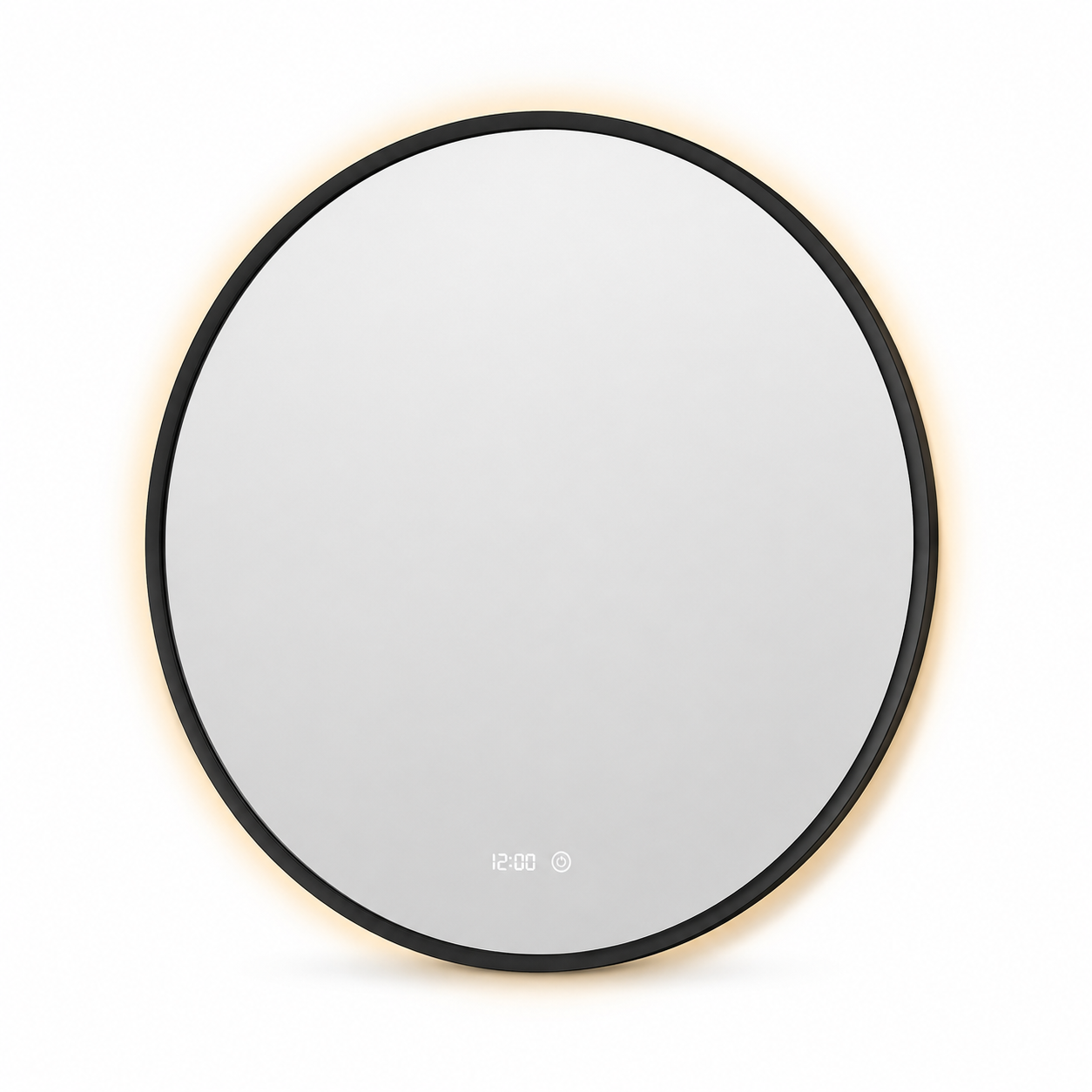 LED bathroom mirror round black frame