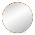 Wall mirror round brushed gold metal frame