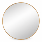 Wall mirror round brushed gold metal frame