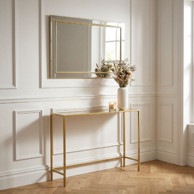 Wall mirror venetian bevelled gold frame