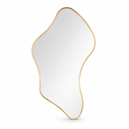 Wall mirror asymmetric irregular organic gold aluminium frame