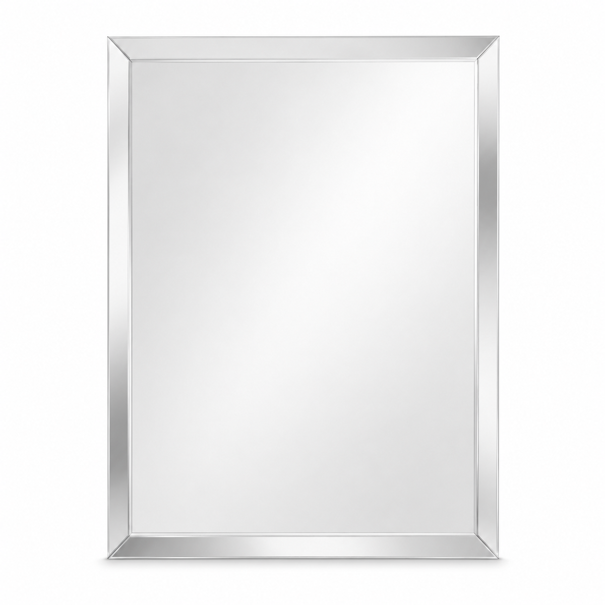 Wall mirror rectangular frameless bevelled edge