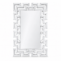 Wall mirror rectangular venetian geometric glass frame silver
